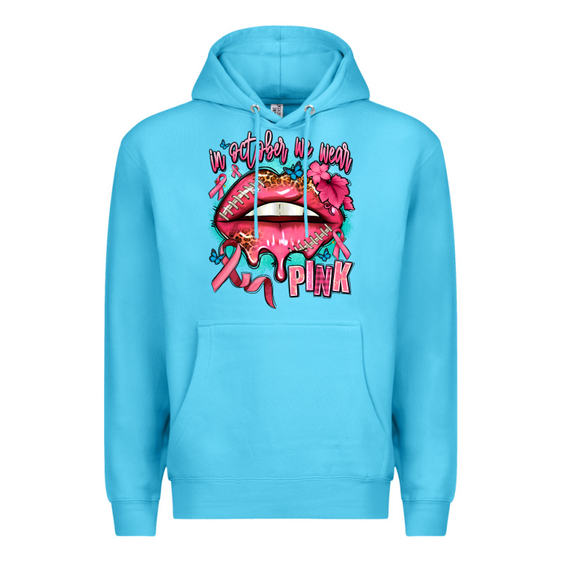In October We Wear Pink  Lips Premium Hoodie by AdoDesignShop | Teevron