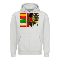 Dove Grey I am black history Afro American woman Zipper Hoodie - RanaPortraitStore