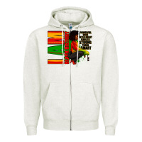 Oatmeal Heather I am black history Afro American woman Zipper Hoodie - RanaPortraitStore