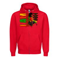 Red I am black history Afro American woman Zipper Hoodie - RanaPortraitStore