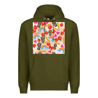 Army Green back to school seamless pattern 1 (3600x3600) Premium Hoodie - AdoDesignShop