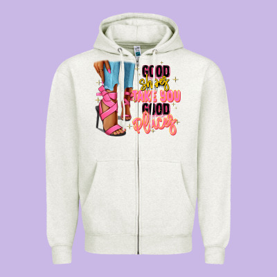 Zipper Hoodie Good shoes take you to good places black fashion g