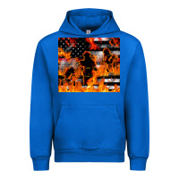 Cobalt firefighter thin red lin Urban Hoodie - LillyAllenDesigns