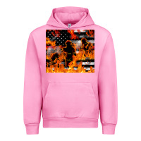 Fuchsia Pink firefighter thin red lin Urban Hoodie - LillyAllenDesigns
