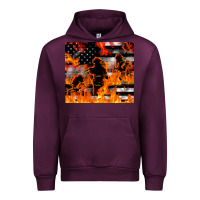 Mauve Wine firefighter thin red lin Urban Hoodie - LillyAllenDesigns