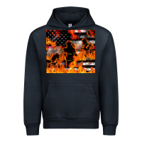 Navy firefighter thin red lin Urban Hoodie - LillyAllenDesigns