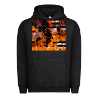 Pigment Black firefighter thin red lin Urban Hoodie - LillyAllenDesigns