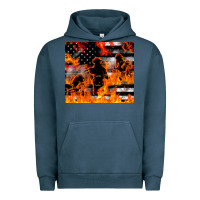 Pigment Midnight Navy firefighter thin red lin Urban Hoodie - LillyAllenDesigns