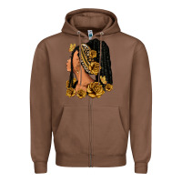 Chestnut Gold roses afro woman Zipper Hoodie - RanaPortraitStore