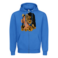 True Royal Gold roses afro woman Zipper Hoodie - RanaPortraitStore