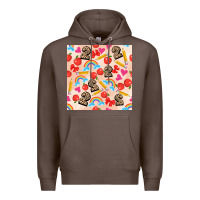 Coffee back to school seamless pattern 2 (3600x3600) Premium Hoodie - AdoDesignShop