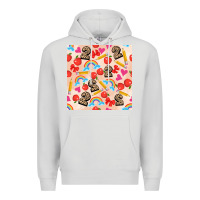 Dove Grey back to school seamless pattern 2 (3600x3600) Premium Hoodie - AdoDesignShop