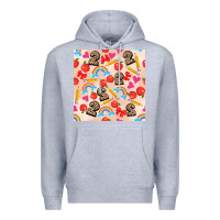 Heather Grey back to school seamless pattern 2 (3600x3600) Premium Hoodie - AdoDesignShop