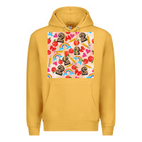 Mustard back to school seamless pattern 2 (3600x3600) Premium Hoodie - AdoDesignShop