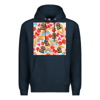 Navy back to school seamless pattern 2 (3600x3600) Premium Hoodie - AdoDesignShop