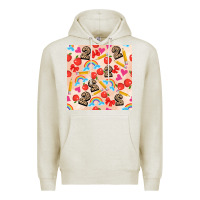 Oatmeal Heather back to school seamless pattern 2 (3600x3600) Premium Hoodie - AdoDesignShop