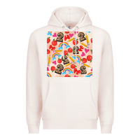 Pale Pink back to school seamless pattern 2 (3600x3600) Premium Hoodie - AdoDesignShop