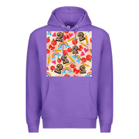 Purple back to school seamless pattern 2 (3600x3600) Premium Hoodie - AdoDesignShop