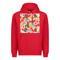 Red back to school seamless pattern 2 (3600x3600) Premium Hoodie - AdoDesignShop