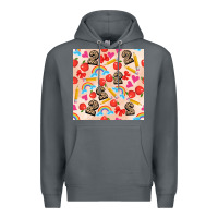 Rock back to school seamless pattern 2 (3600x3600) Premium Hoodie - AdoDesignShop