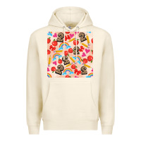 Tofu back to school seamless pattern 2 (3600x3600) Premium Hoodie - AdoDesignShop
