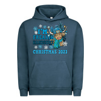 Pigment Midnight Navy im freakin freezin christmas 2023 Urban Hoodie - NancyCooperArtShop