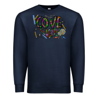 Navy i love teaching Premium Sweatshirt - CowhideDigitalArt