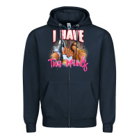 Navy I have two moods sneaker and heels Zipper Hoodie - RanaPortraitStore
