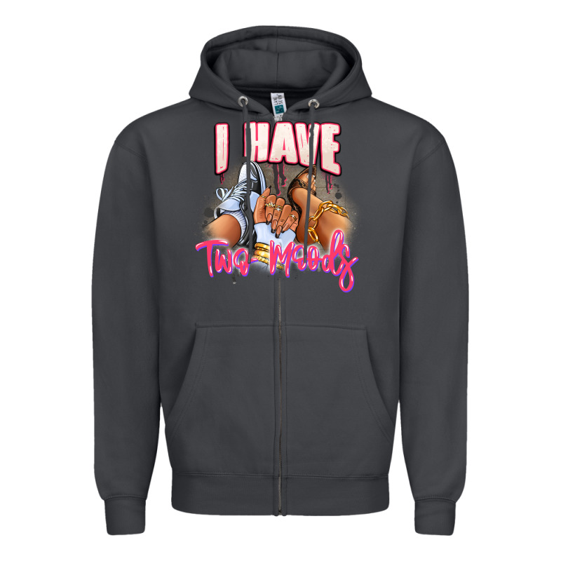 I Have Two Moods Sneaker And Heels Zipper Hoodie by RanaPortraitStore | Teevron