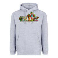 Heather Grey christmas cross faith Heavyweight Hoodie - RanaPortraitStore
