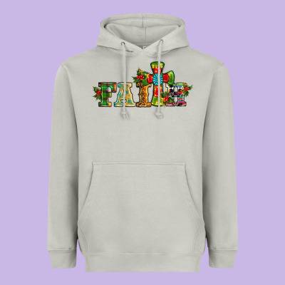Christmas Cross Faith Heavyweight Hoodie Designed By Ranaportraitstore