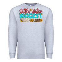 Heather Grey little sister biggest fan Premium Sweatshirt - HRA Design Shop