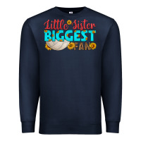 Navy little sister biggest fan Premium Sweatshirt - HRA Design Shop