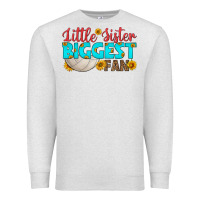 Oatmeal Heather little sister biggest fan Premium Sweatshirt - HRA Design Shop