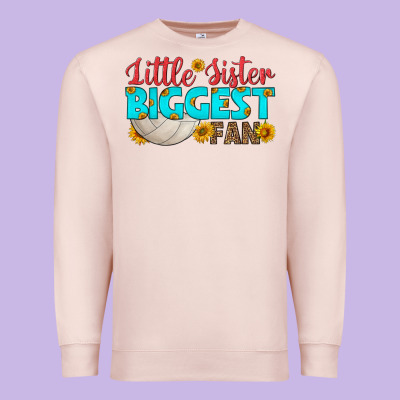 Little Sister Biggest Fan Premium Sweatshirt Designed By Hra Design Shop