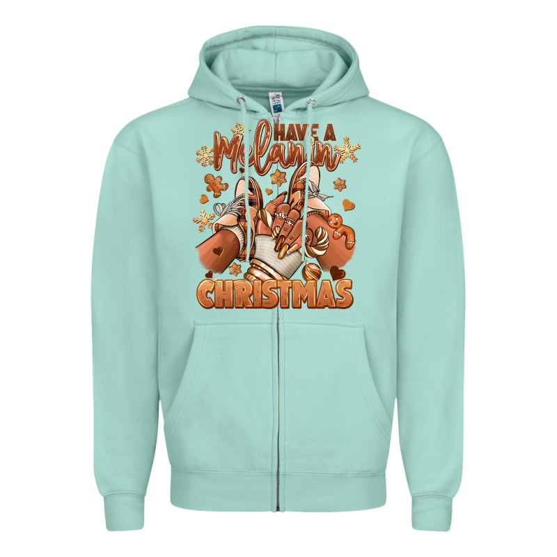 Have A Melanin Christmas Black Girl Sneakers Zipper Hoodie by RanaPortraitStore | Teevron