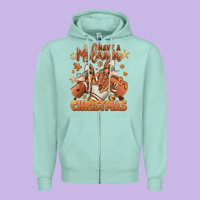 Zipper Hoodie Have a melanin Christmas black girl sneakers