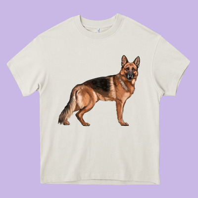 German Shepherd Dog Illustrations Heavy Core Tee Designed By Lillyallendesigns