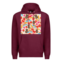 Burgundy back to school seamless pattern 3 (3600x3600) Premium Hoodie - AdoDesignShop