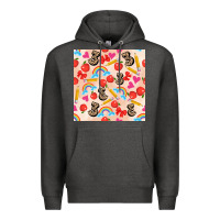 Charcoal Heather back to school seamless pattern 3 (3600x3600) Premium Hoodie - AdoDesignShop
