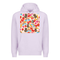 Lilac back to school seamless pattern 3 (3600x3600) Premium Hoodie - AdoDesignShop