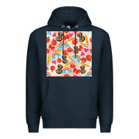 Navy back to school seamless pattern 3 (3600x3600) Premium Hoodie - AdoDesignShop
