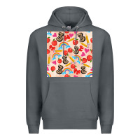 Rock back to school seamless pattern 3 (3600x3600) Premium Hoodie - AdoDesignShop