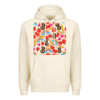 Tofu back to school seamless pattern 3 (3600x3600) Premium Hoodie - AdoDesignShop