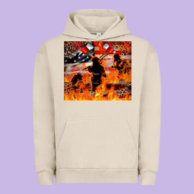 Western Firefighters With Thin Red Line Urban Hoodie Designed By Lillyallendesigns