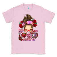 Bubblegum Pink one loved teacher messy bun Classic Tee - RanaPortraitStore