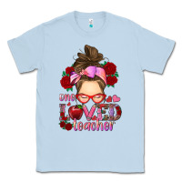 Dusty Blue one loved teacher messy bun Classic Tee - RanaPortraitStore