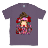 Lavender one loved teacher messy bun Classic Tee - RanaPortraitStore