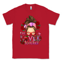 Red one loved teacher messy bun Classic Tee - RanaPortraitStore