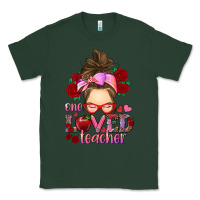 Sports Green one loved teacher messy bun Classic Tee - RanaPortraitStore